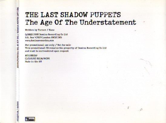 The Last Shadow Pupp - The Age Of The Understatement - Used CD