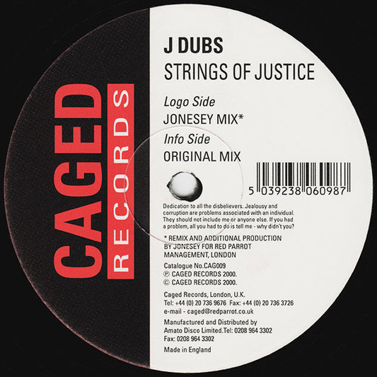 J-Dubs - Strings Of Justice - Used Vinyl Record 12"