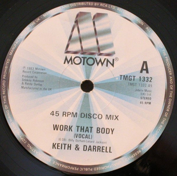 Keith & Darrell - Work That Body - Used Vinyl Record 12"