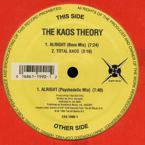 The Kaos Theory - Alright - Used Vinyl Record 12"
