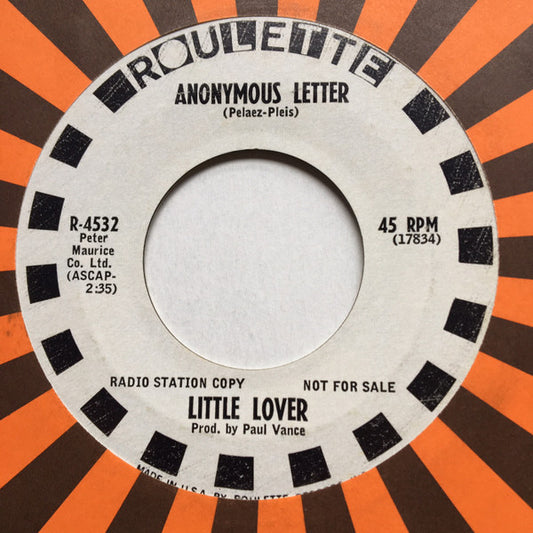 Little Lover - Flunky Monkey / Anonymous Letter - Used Vinyl Record 7"