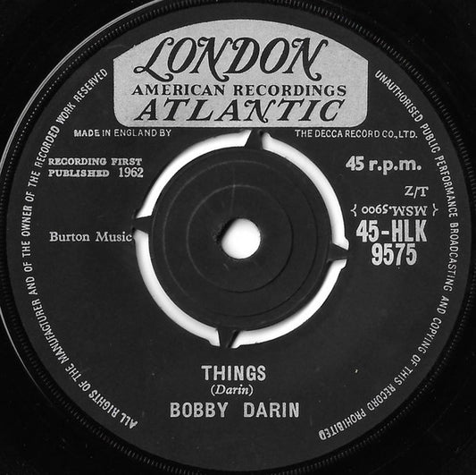 Bobby Darin - Things - Used Vinyl Record 7"