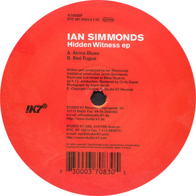Ian Simmonds - Hidden Witness EP - Used Vinyl Record 12"