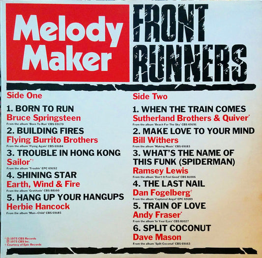 Various - Melody Maker Front Runners - Used Vinyl Record