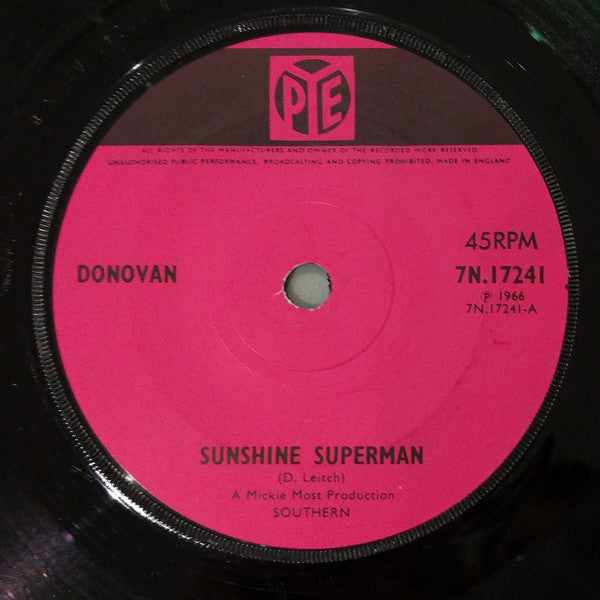 Donovan - Sunshine Superman - Used Vinyl Record 7"