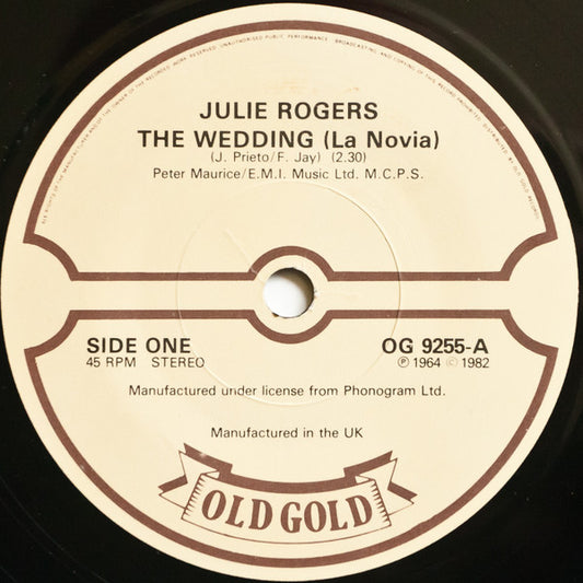 Julie Rogers - The Wedding (La Novia) / Amanda - Used Vinyl Record 7"