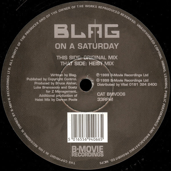 Blag - On A Saturday - Used Vinyl 12"
