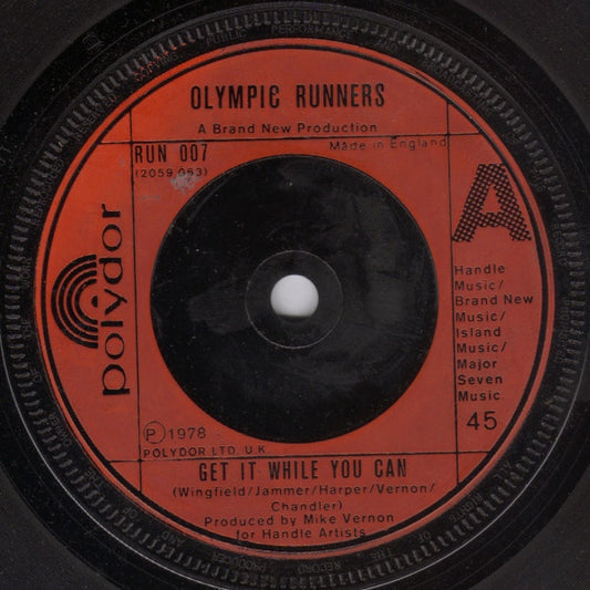 Olympic Runners - Get It While You Can - Used Vinyl Record 7"