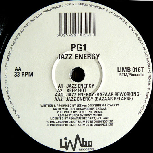 PG1 - Jazz Energy - Used Vinyl Record 12"