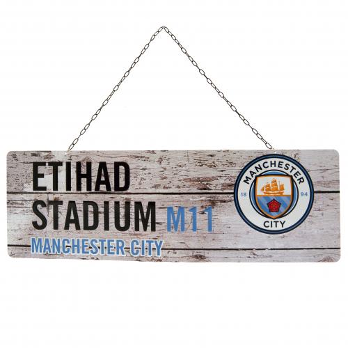Manchester City FC - Rustic Garden Sign - New Metal Signs